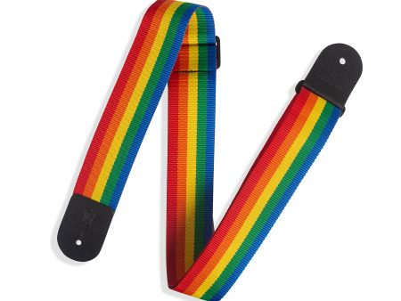 Levy s M8POLY-RNB Polypropylene Guitar Strap - 2  (Rainbow) on Sale