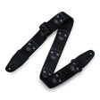 Levy s MPD2-112 Polyester Guitar Strap - 2  (Black & White Scanned Skull Motif) For Discount