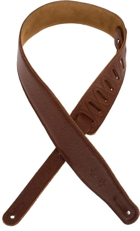 Levy s M26GF Garment Leather Guitar Strap - 2.5  (Brown) For Discount