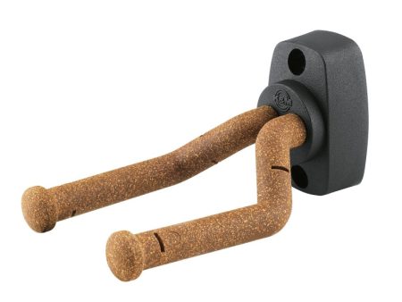 K&M 16280 Wall Mount Guitar Hook Front Facing Yoke (Cork) Fashion