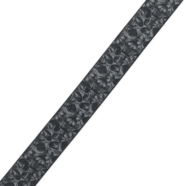 Levy s MPD2-111 Polyester Guitar Strap - 2  (Black & Grey Skulls Motif) Fashion