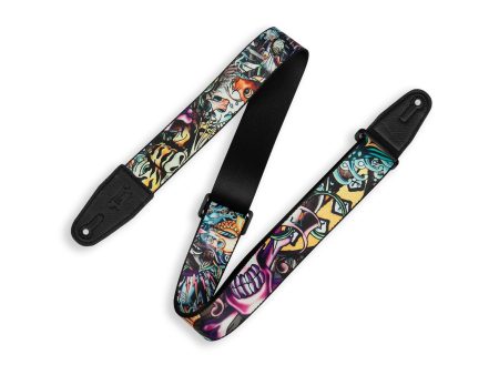 Levy’s MP2TAT-003 Tattoo Series Poly Guitar Strap - 2″ (New School) Online now