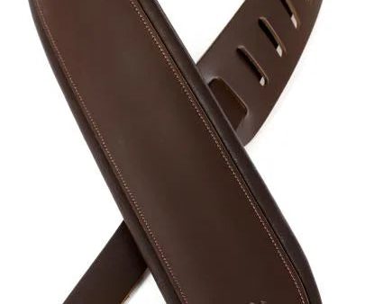 Levy s M26PD Top Grain Leather Guitar Strap - 3  (Dark Brown) Sale