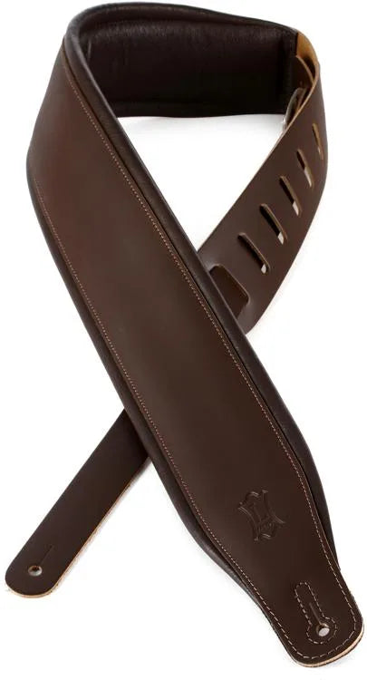 Levy s M26PD Top Grain Leather Guitar Strap - 3  (Dark Brown) Sale