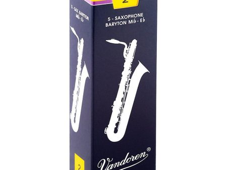 Vandoren SR242 Bari Sax Traditional Reeds Strength 2 (Box of 5) For Sale