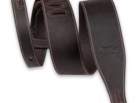 Levy s M17BAS Pull-Up Butter Leather Guitar Strap - 2.5  (Dark Brown) Sale