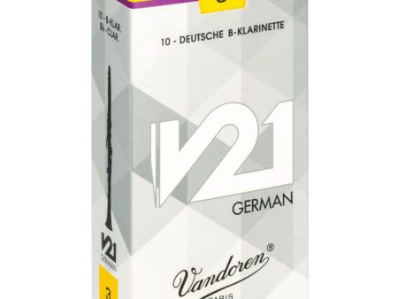 Vandoren CR863 V21 German Cut Clarinet Reeds Strength 3 (Box of 10) For Discount