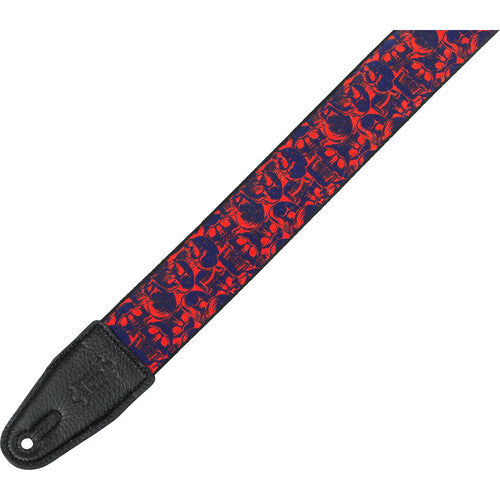 Levy s MPD2-110 Polyester Guitar Strap (Purple and Red Skulls) Online