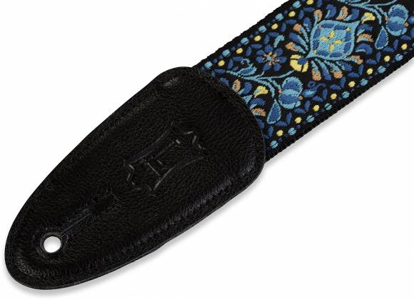 Levy s M8HT-04 60 s Hootenanny Jacquard Weave Guitar Strap - 2  (Blue Pattern) For Sale