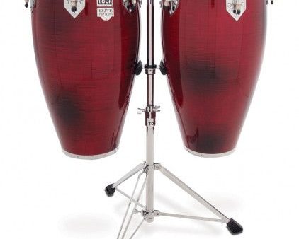 Toca 3100CF Elite Pro Wood Conga Set With Stand (Crimson Maple Fade) Supply