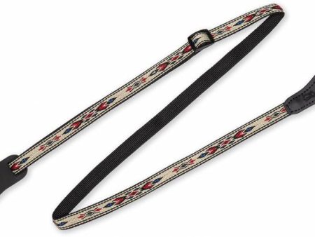 Levy s MJ19UKE-003 Jacquard Weave Mandolin Ukulele Strap (Beige Red Blue Design) Online Hot Sale