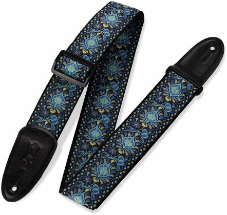 Levy s M8HT-04 60 s Hootenanny Jacquard Weave Guitar Strap - 2  (Blue Pattern) For Sale