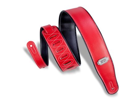 Levy s M26VP Reversible Vinyl Guitar Strap - 2 3 4  (Red & Black) Discount