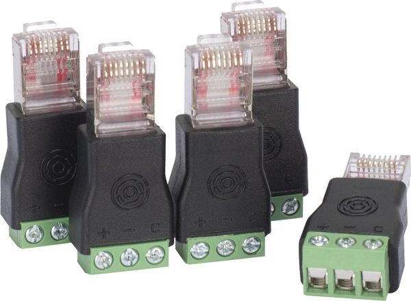 Obsidian NETRON-RJ-T Control Systems Compact RJ45 DMX To Screw Terminal DMX RDM Pack Of 5 For Sale