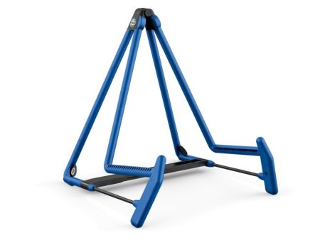 K&M 17580 Heli Acoustic Guitar Stand w Adjustable Crossbar (Blue) on Sale