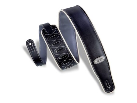 Levy s M26VCP-BLK_GRY Reversible Vinyl Guitar Strap - 2 3 4  (Black & Grey) For Discount