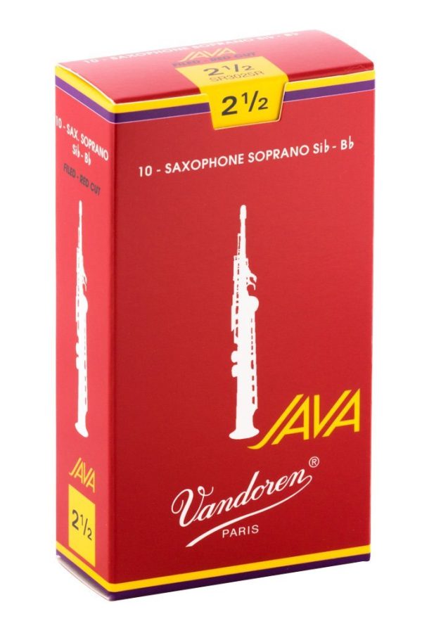 Vandoren SR3025R Soprano Sax JAVA Red Reeds Strength 2.5 (Box of 10) Online Sale