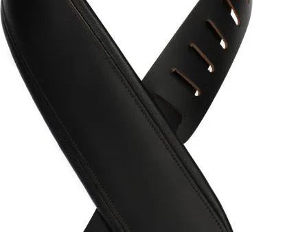 Levy s M26PD Top Grain Leather Guitar Strap - 3  (Black) Sale