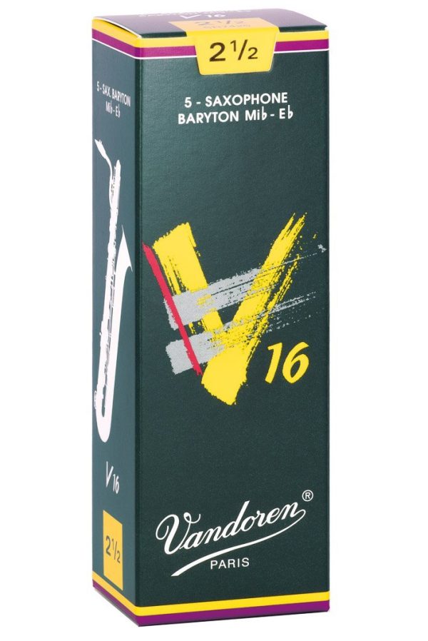 Vandoren SR7425 Baritone Sax Reeds V16 Strength 2.5 (Box of 5) Online Hot Sale