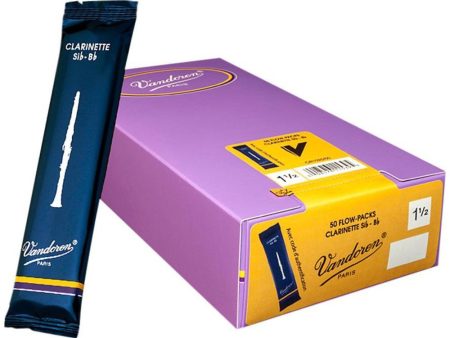 Vandoren CR1015-50 Bb Clarinet Traditional Reed #1.5 (50 Pack) Online Hot Sale