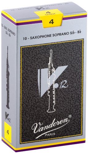 Vandoren SR604 Soprano Sax V.12 Reeds Strength 4 (Box of 10) on Sale