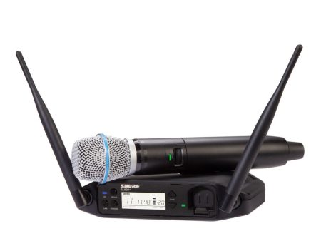 Shure GLXD24+ Dual Band Wireless System with GLXD4+ Tabletop Receiver and Beta®87A Handheld Transmitter Online Hot Sale