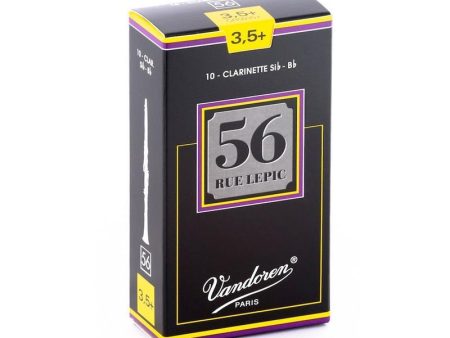 Vandoren CR5035+ 56 Rue Lepic Bb Clarinet Reeds Strength 3.5+ (Pack of 10) Supply