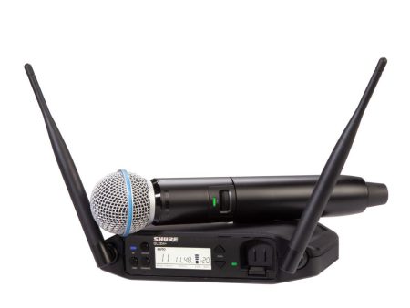 Shure GLXD24+ Dual Band Wireless System with GLXD4+ Tabletop Receiver and Beta®58A Handheld Transmitter Sale