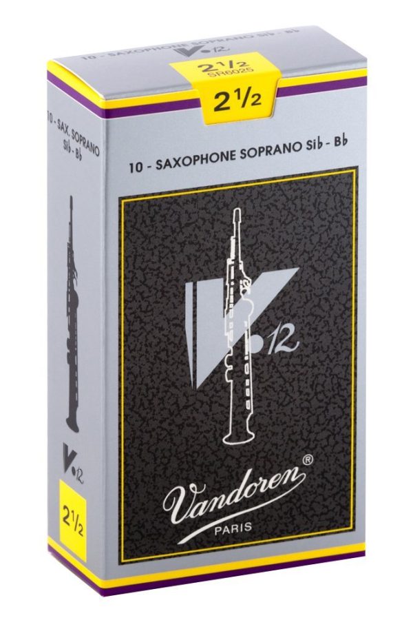 Vandoren SR6025 Soprano Sax V.12 Reeds Strength 2.5 (Box of 10) Online Sale