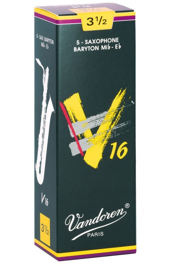 Vandoren SR7435 Baritone Sax Reeds V16 Strength 3.5 (Box of 5) For Sale