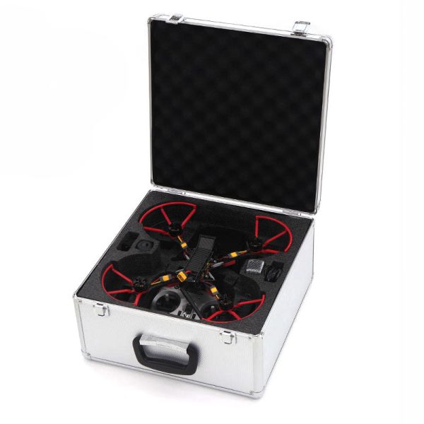 Aluminum Hard Tool Box Carrying Case Foam Portable for 250mm FPV Racing Drone w  Propeller Protection Ring RadioLink T8FB Flysky I6 I6X I6S Remote Control Transmitter on Sale